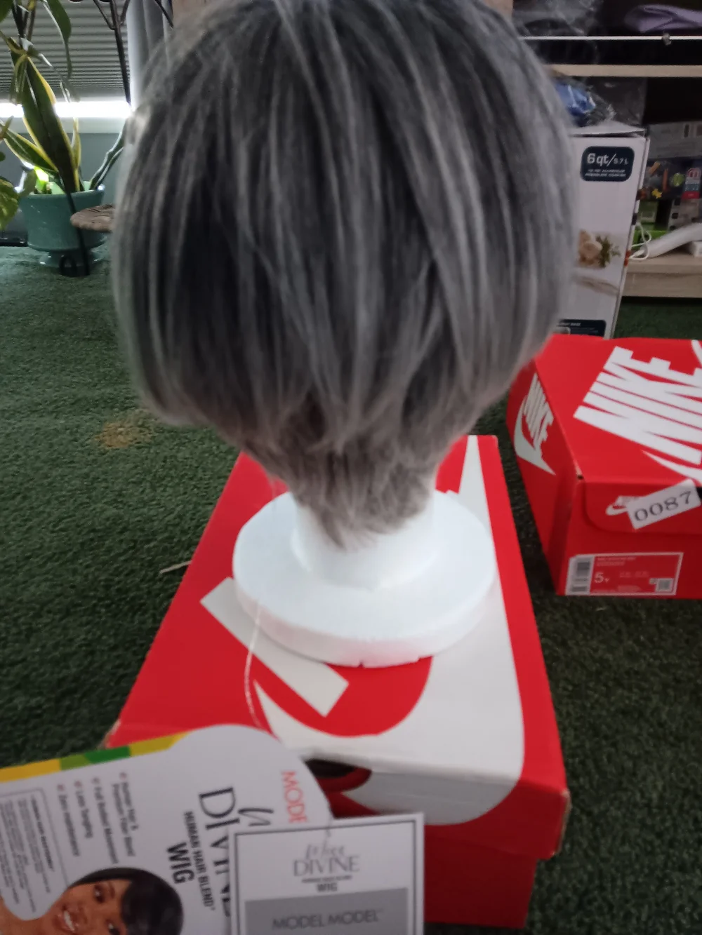 Miss Divine Human Hair Blend Pixi Grey